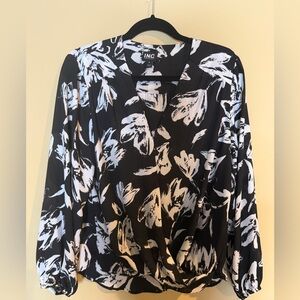 INC International Concepts Women's Monochrome Floral Blouse